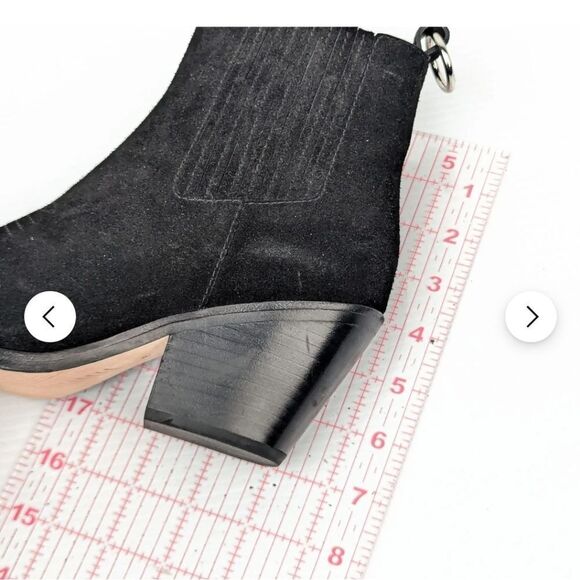 Paige Laney Women's Ankle Bootie Size 6 Black Suede Western Cowboy Boots - Picture 12 of 12